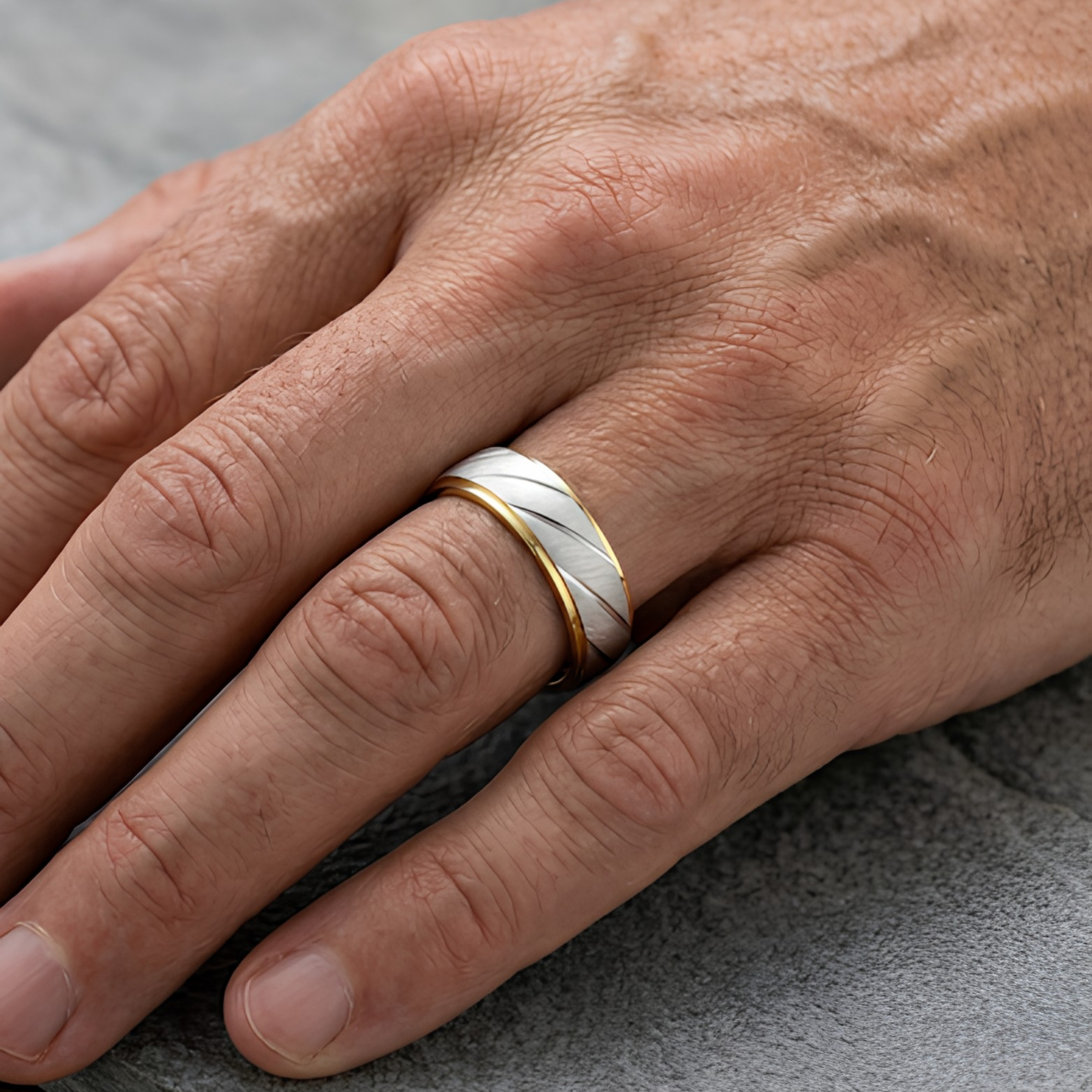 Two-Tone Textured Ring