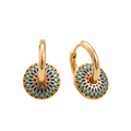 Mosaic Disc Hoop Earrings