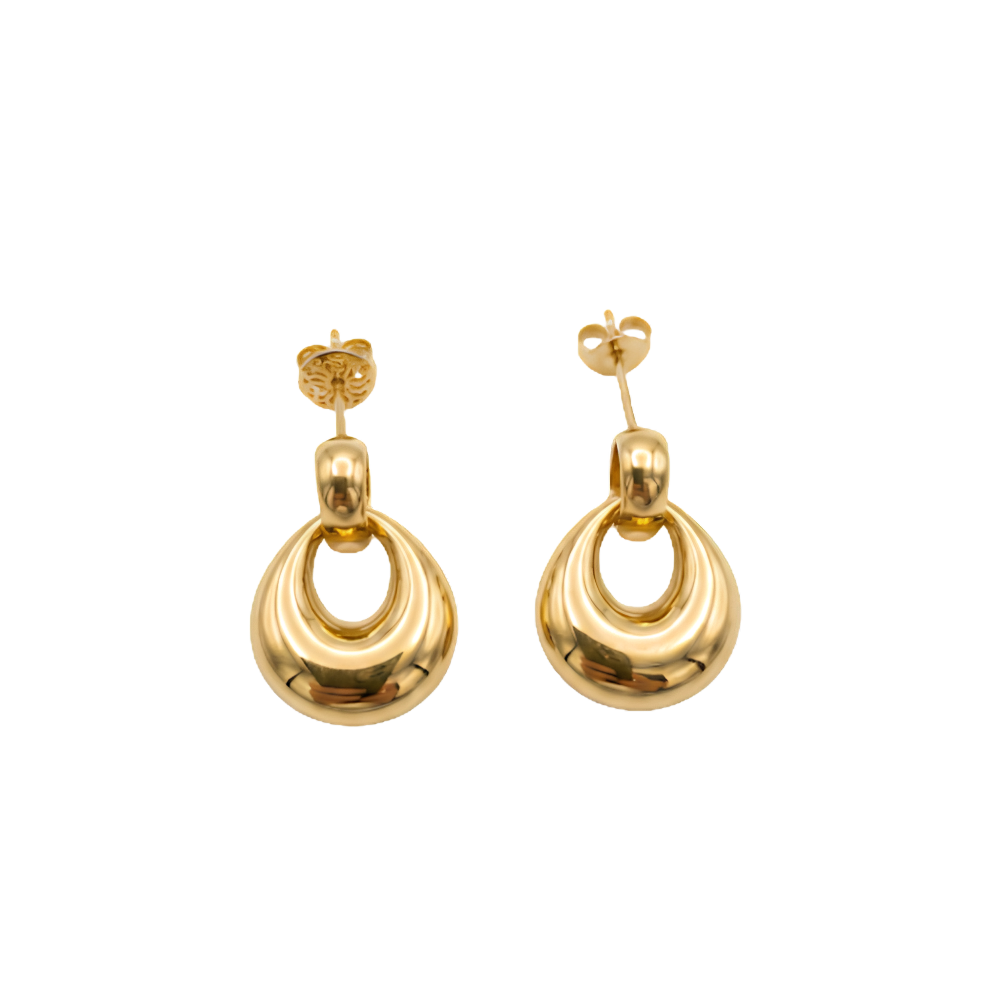 Sculpted Gold Drop Earrings