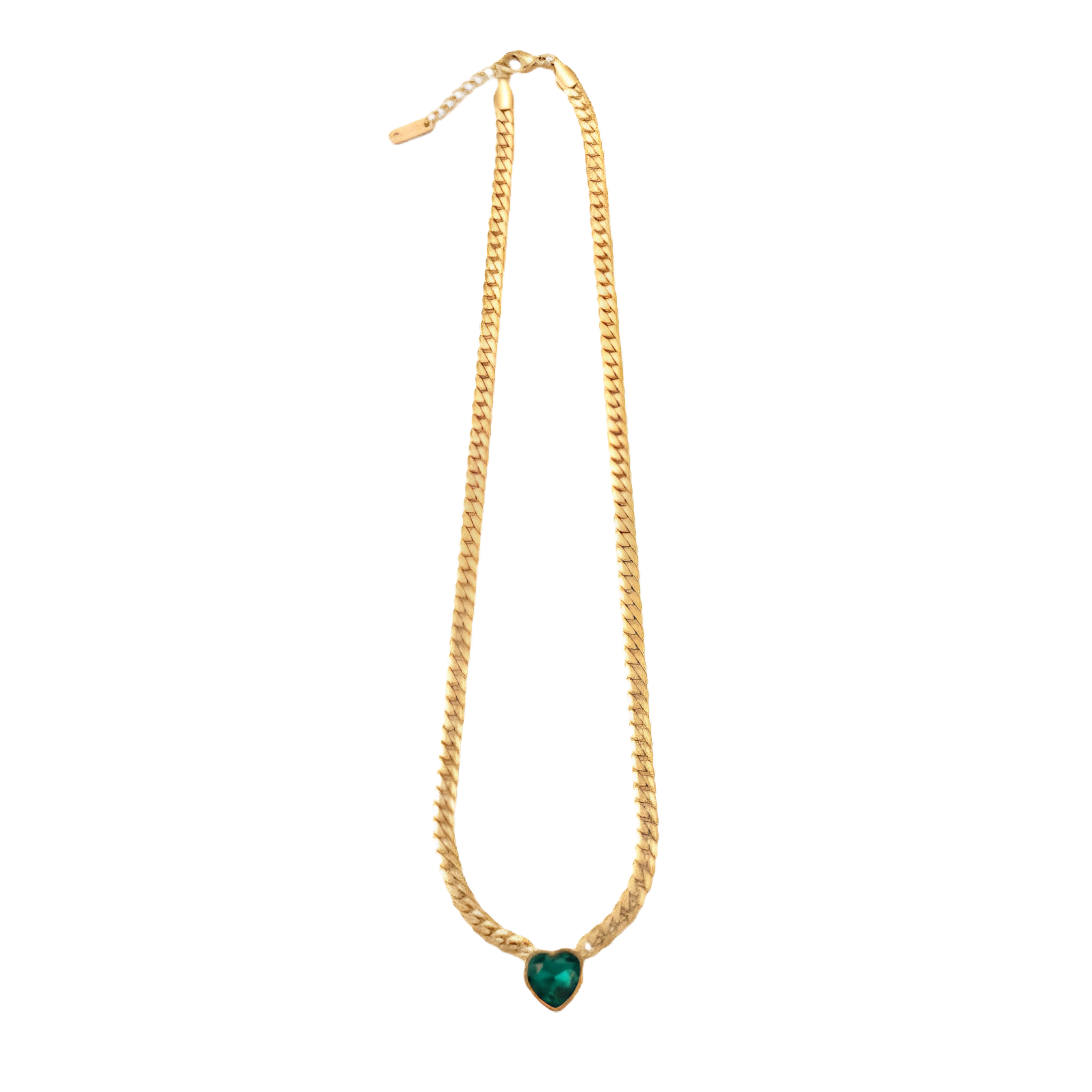Green Zircon Heart Necklace