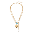 Layered Heart Drop Necklace