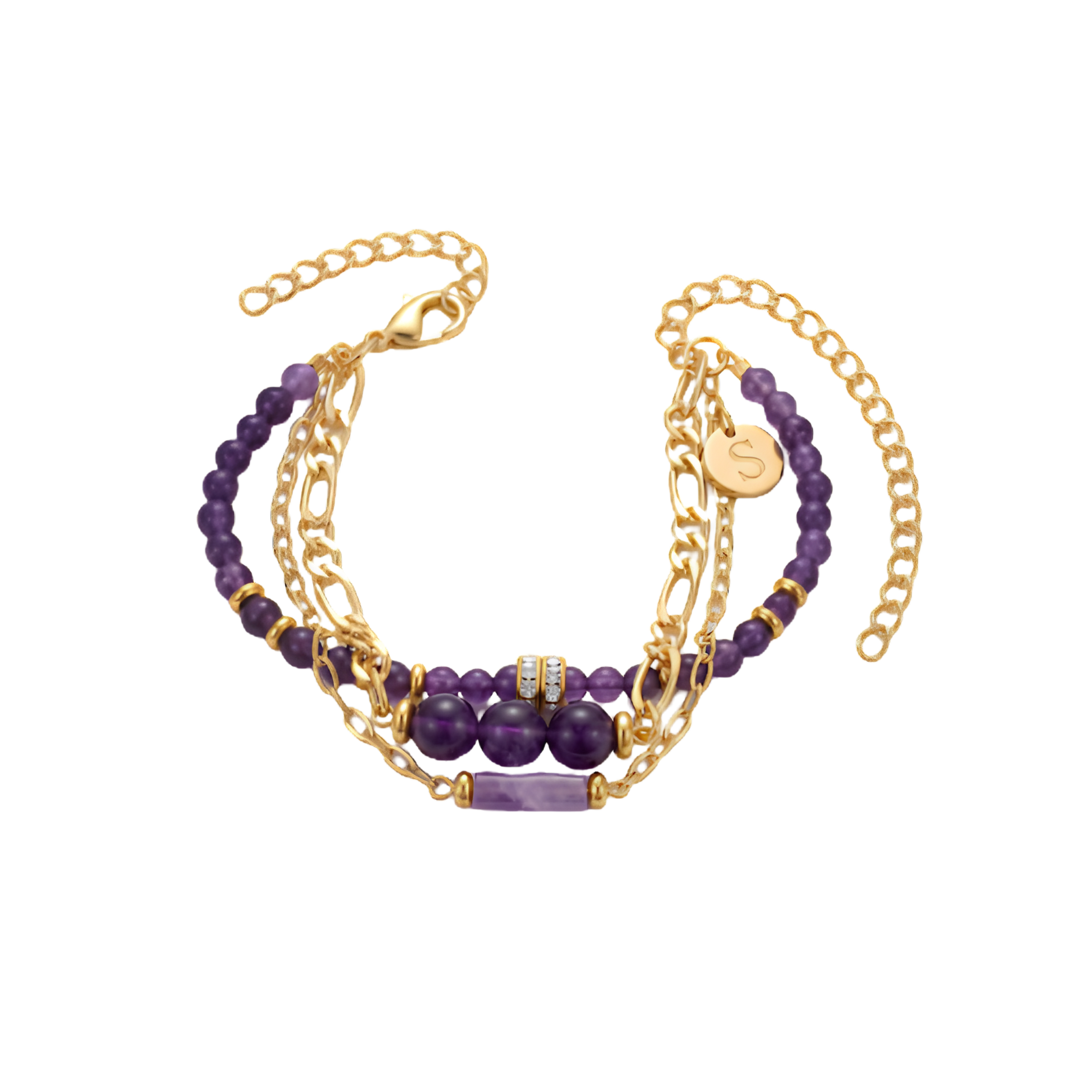 Layered Amethyst Bracelet Set