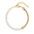 Twisted Pearl Chain Bracelet
