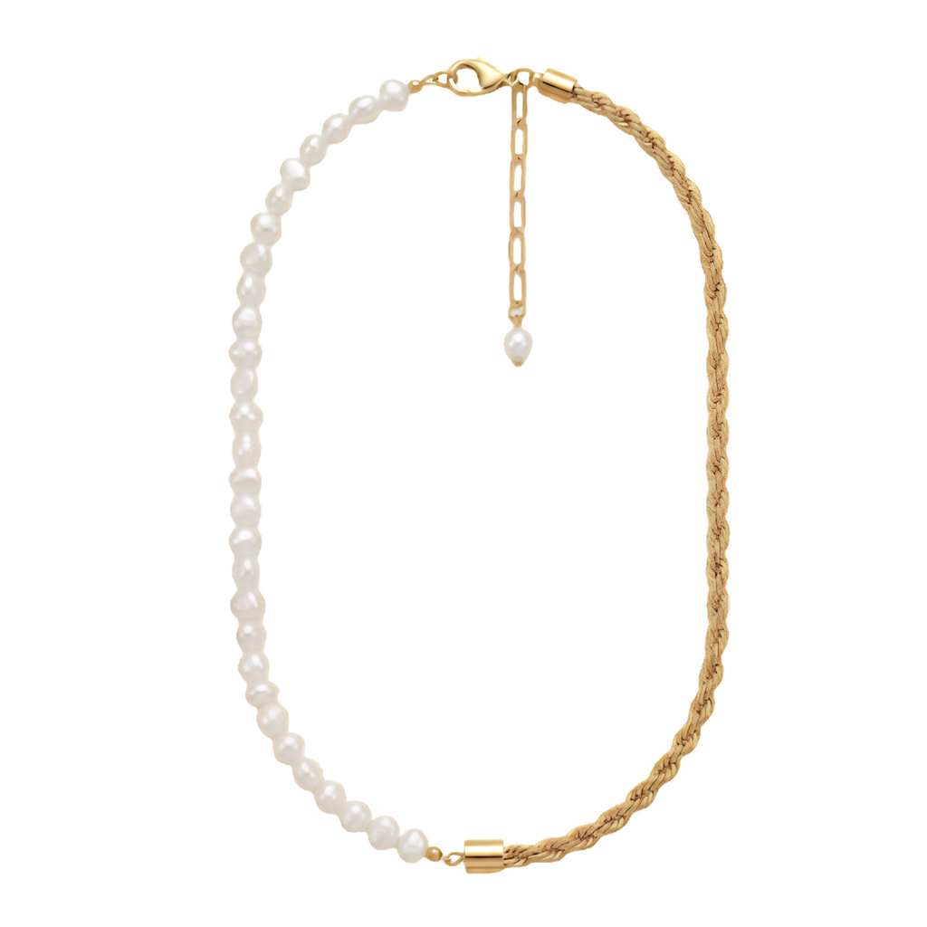 Twisted Pearl Chain Necklace