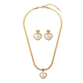 Pearl Heart Necklace Set