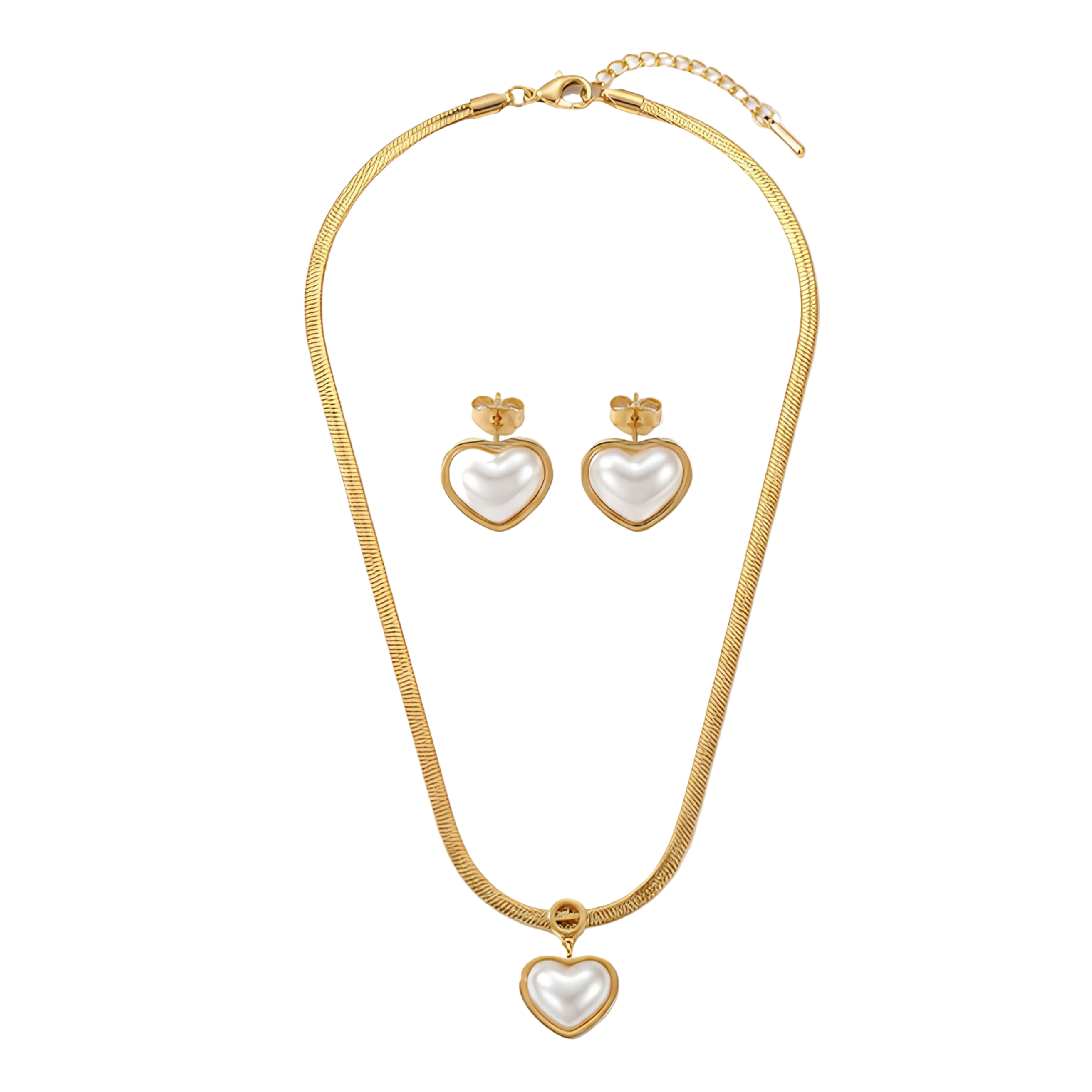 Pearl Heart Necklace Set