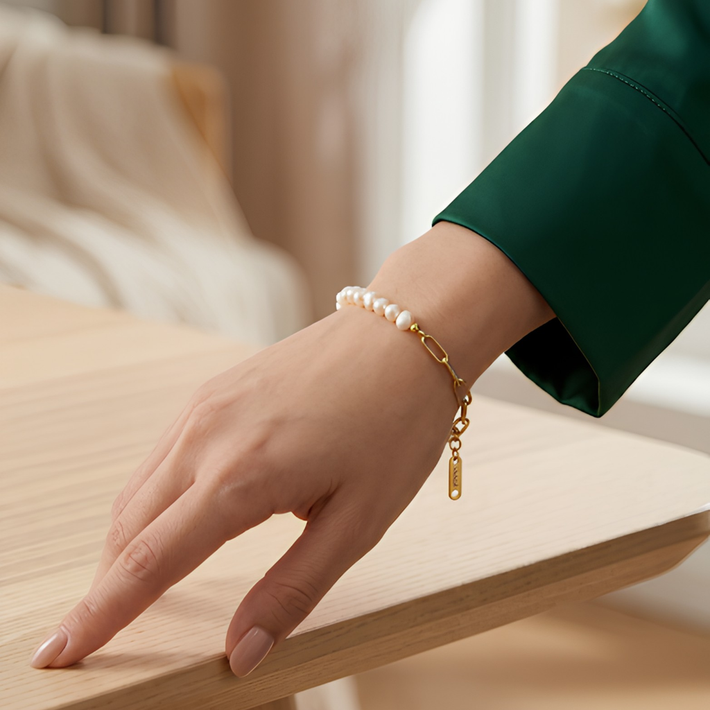 Pearl Link Chain Bracelet