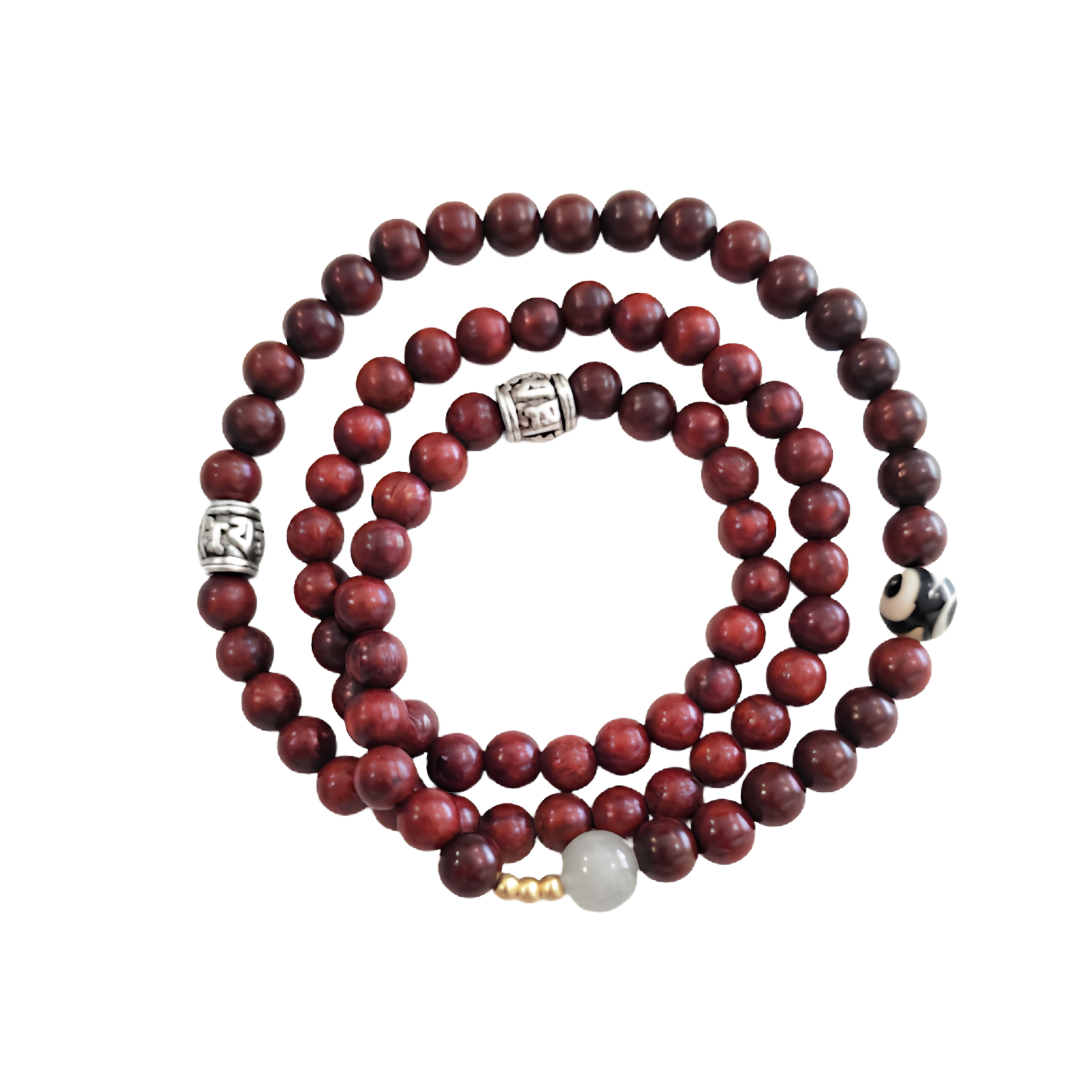 Rosewood Dzi Trio Bracelet