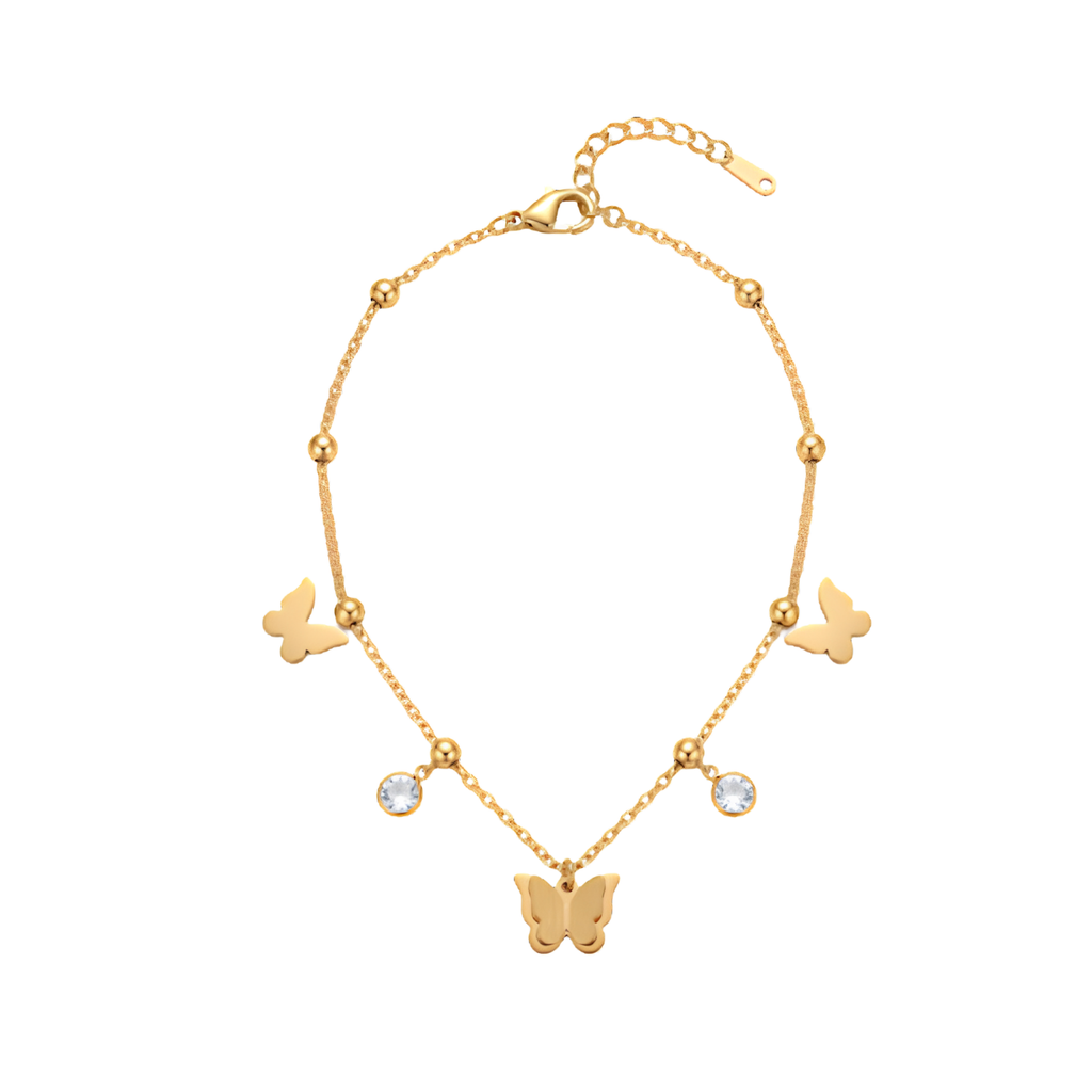 Golden Butterfly Charm Anklet