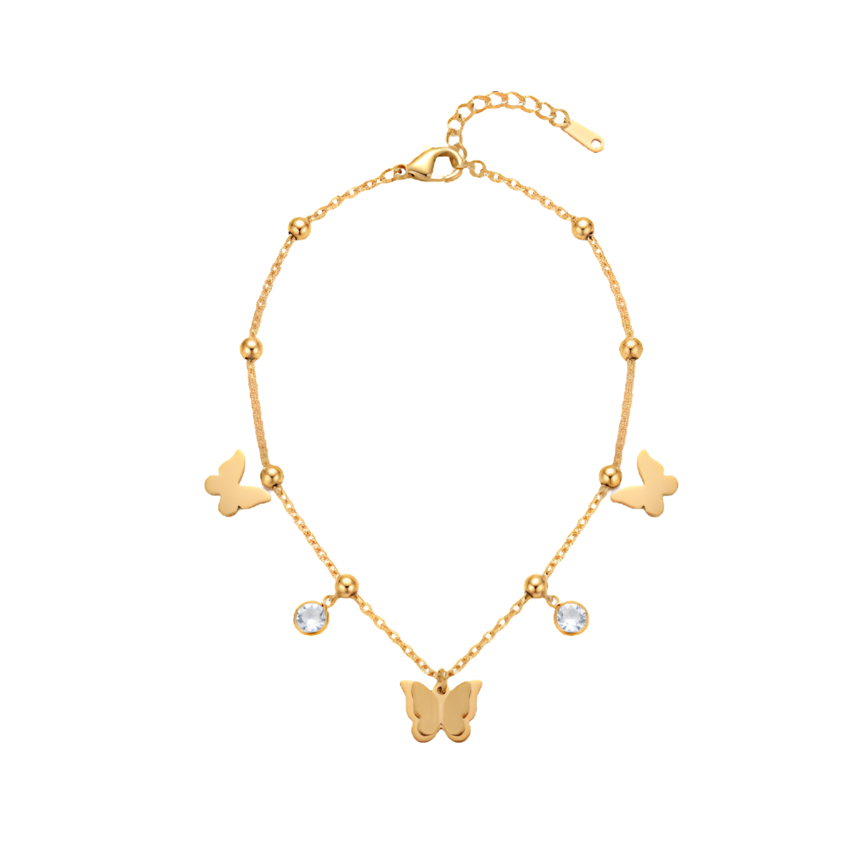 Golden Butterfly Charm Anklet