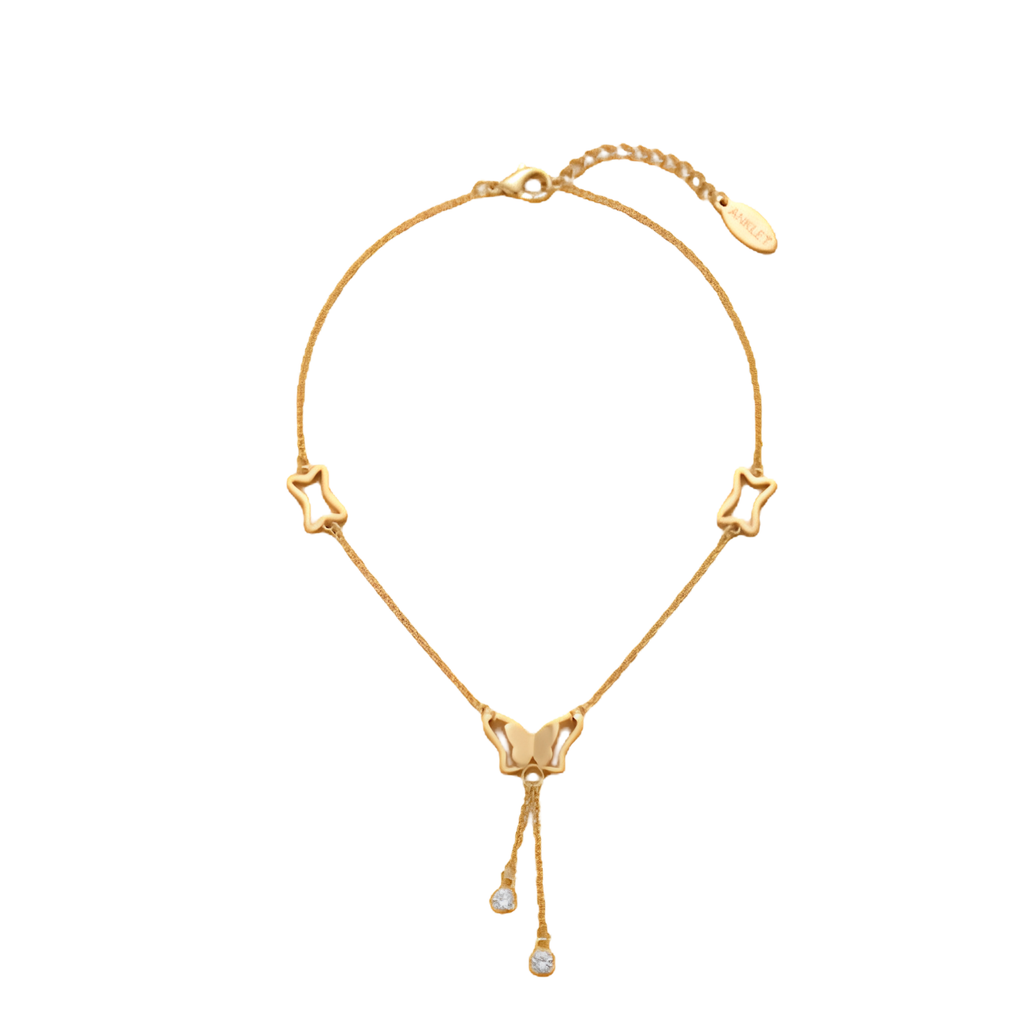 Golden Butterfly Drop Anklet