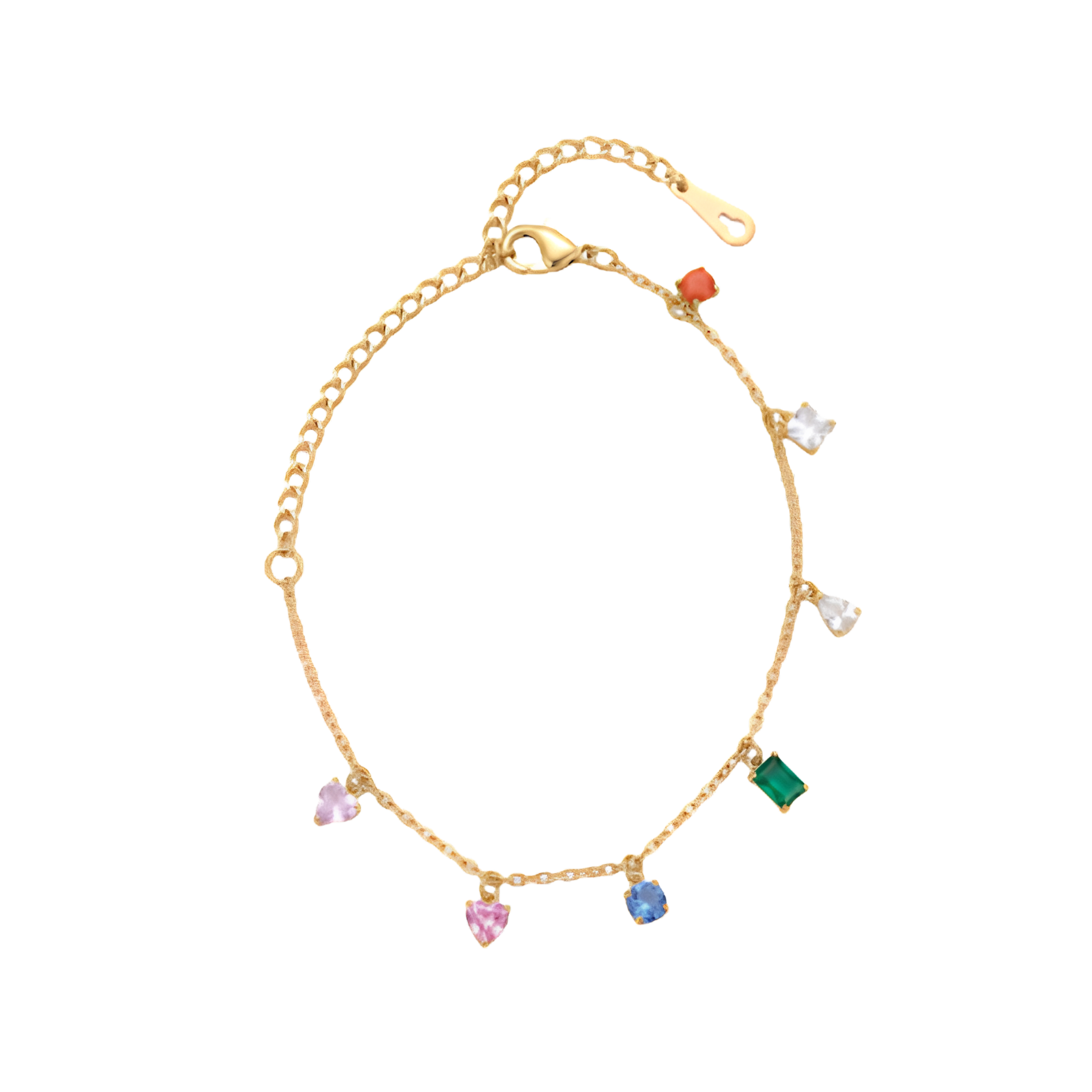 Golden Multicolor Charm Anklet