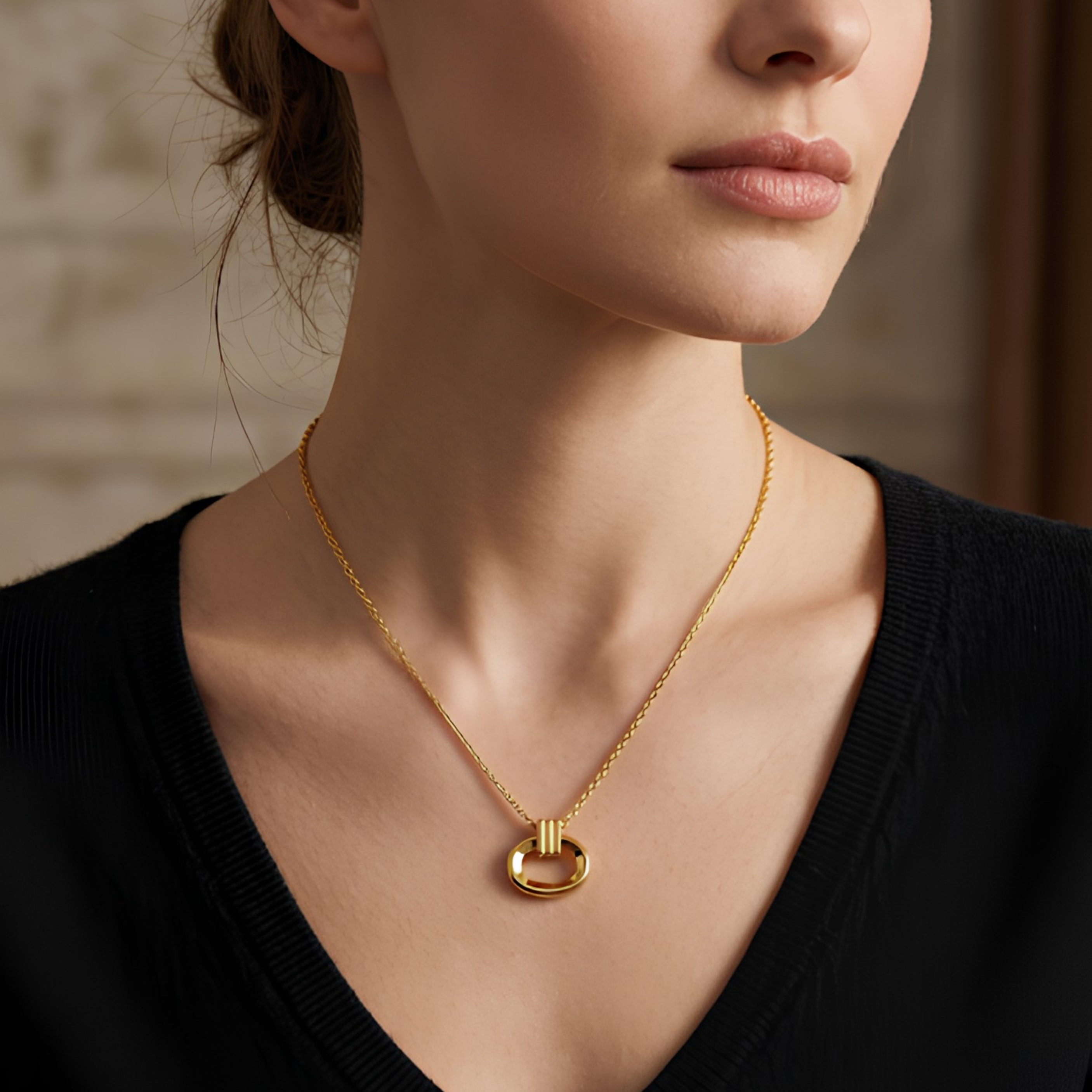 Oval Pendant Necklace
