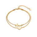 Double Layer Love Heart Bracelet