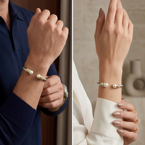 Dual Pearl Cable Cuff