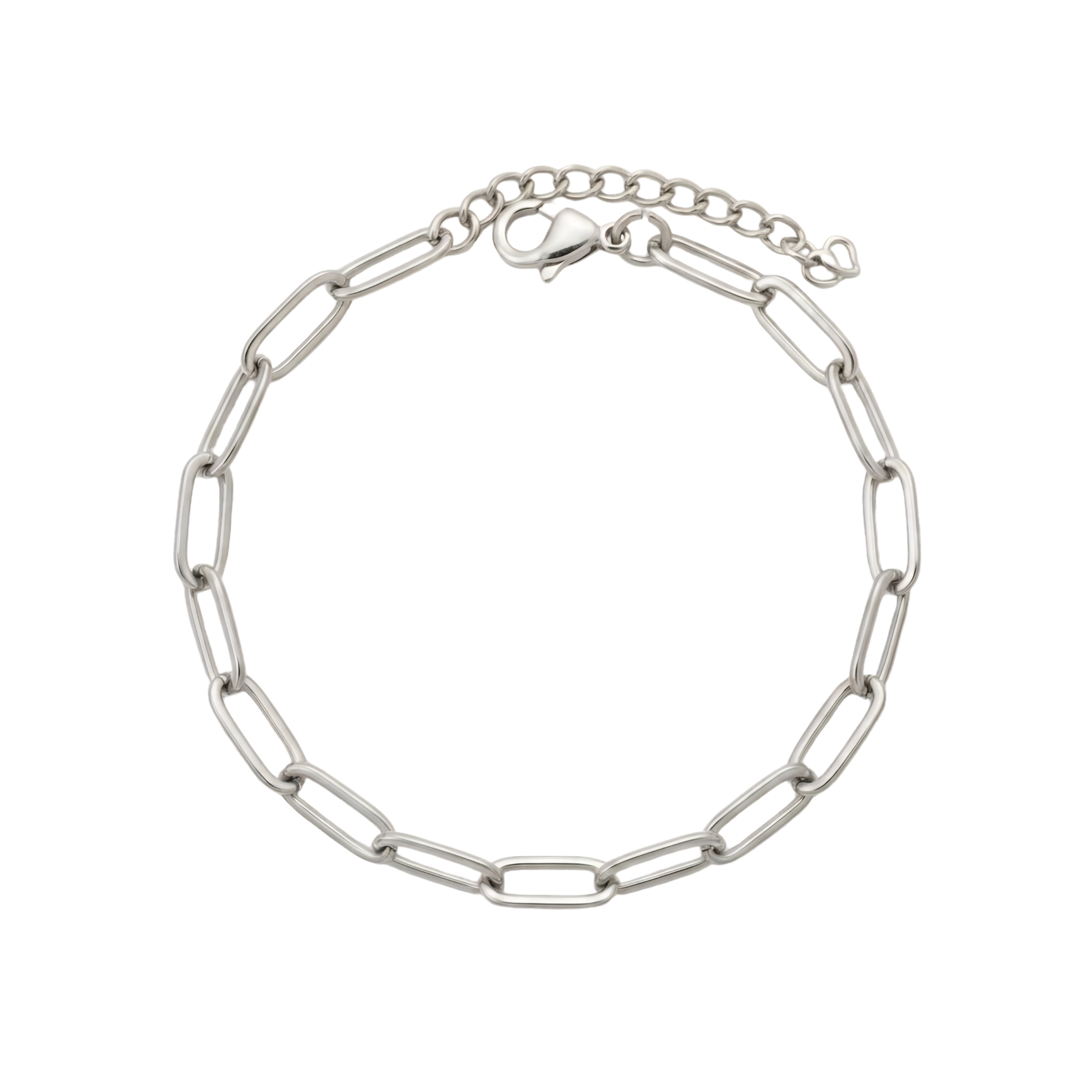 Paperclip Chain Bracelet Silver