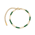 Green Zircon Link Chain Bracelet