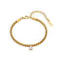 Cuban Solitaire Chain Bracelet