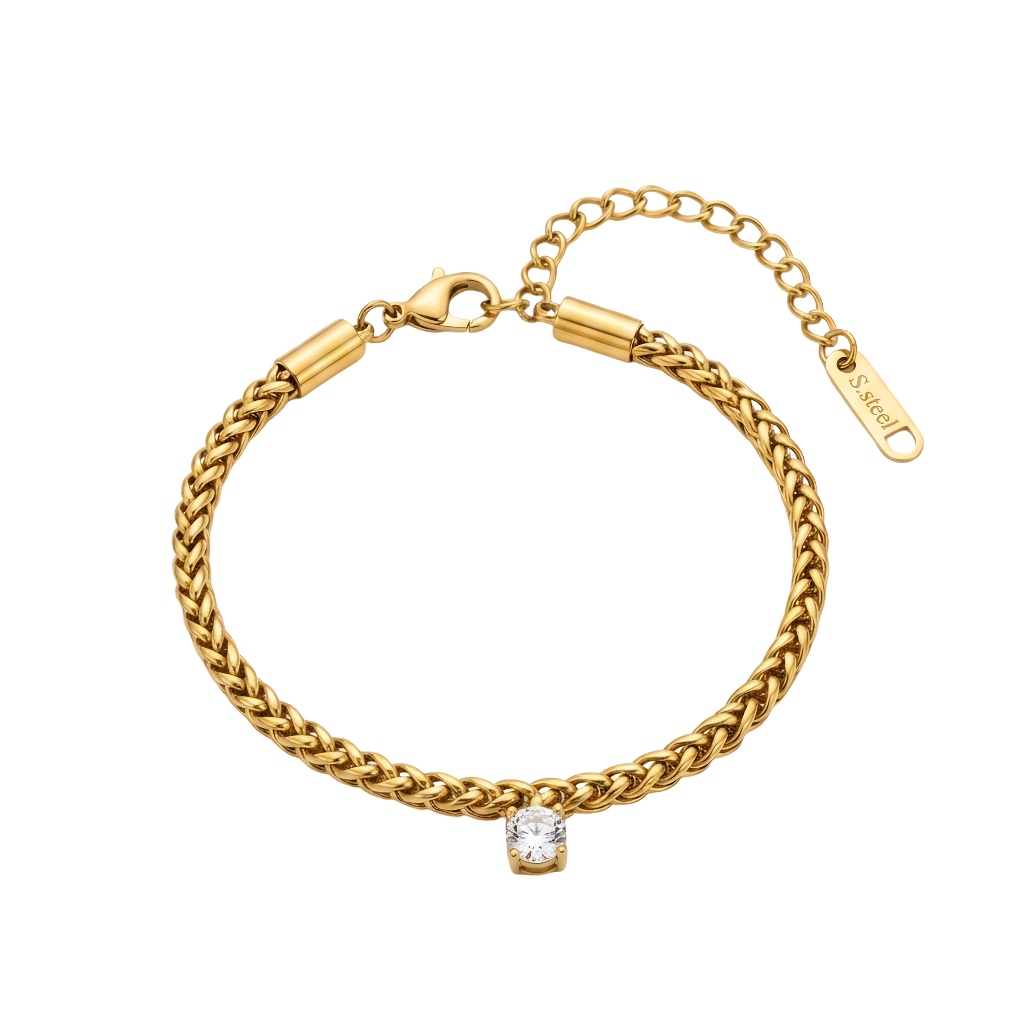 Cuban Solitaire Chain Bracelet