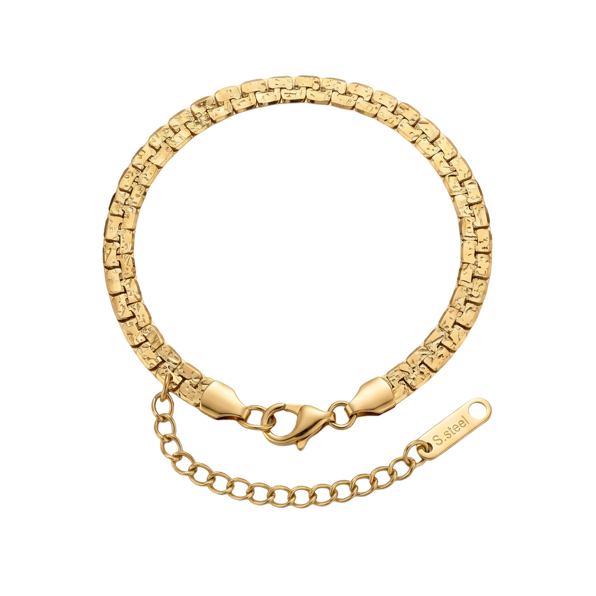 Textured Box Link Bracelet