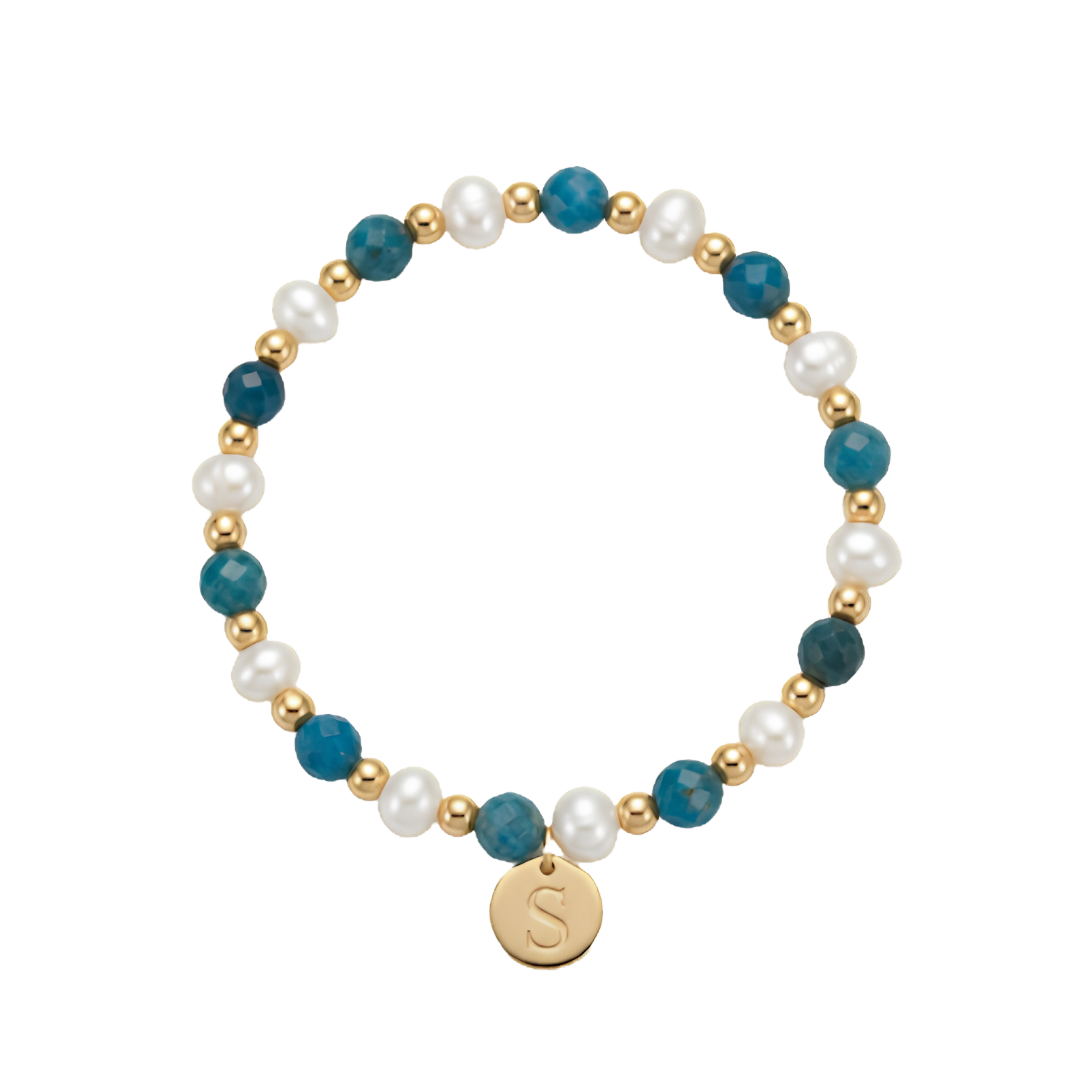Ocean Pearl Initial Bracelet