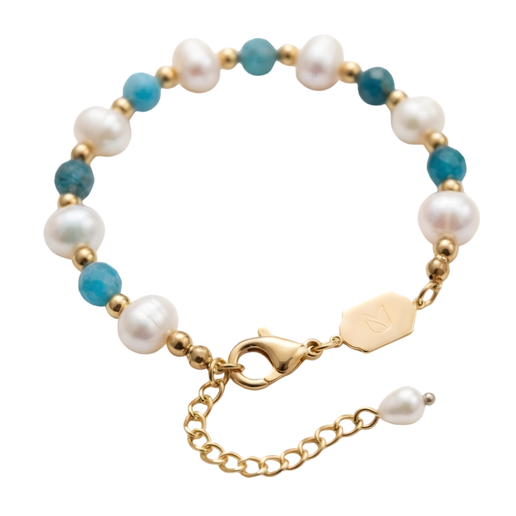 Luxe Pearl & Aqua Bead Bracelet