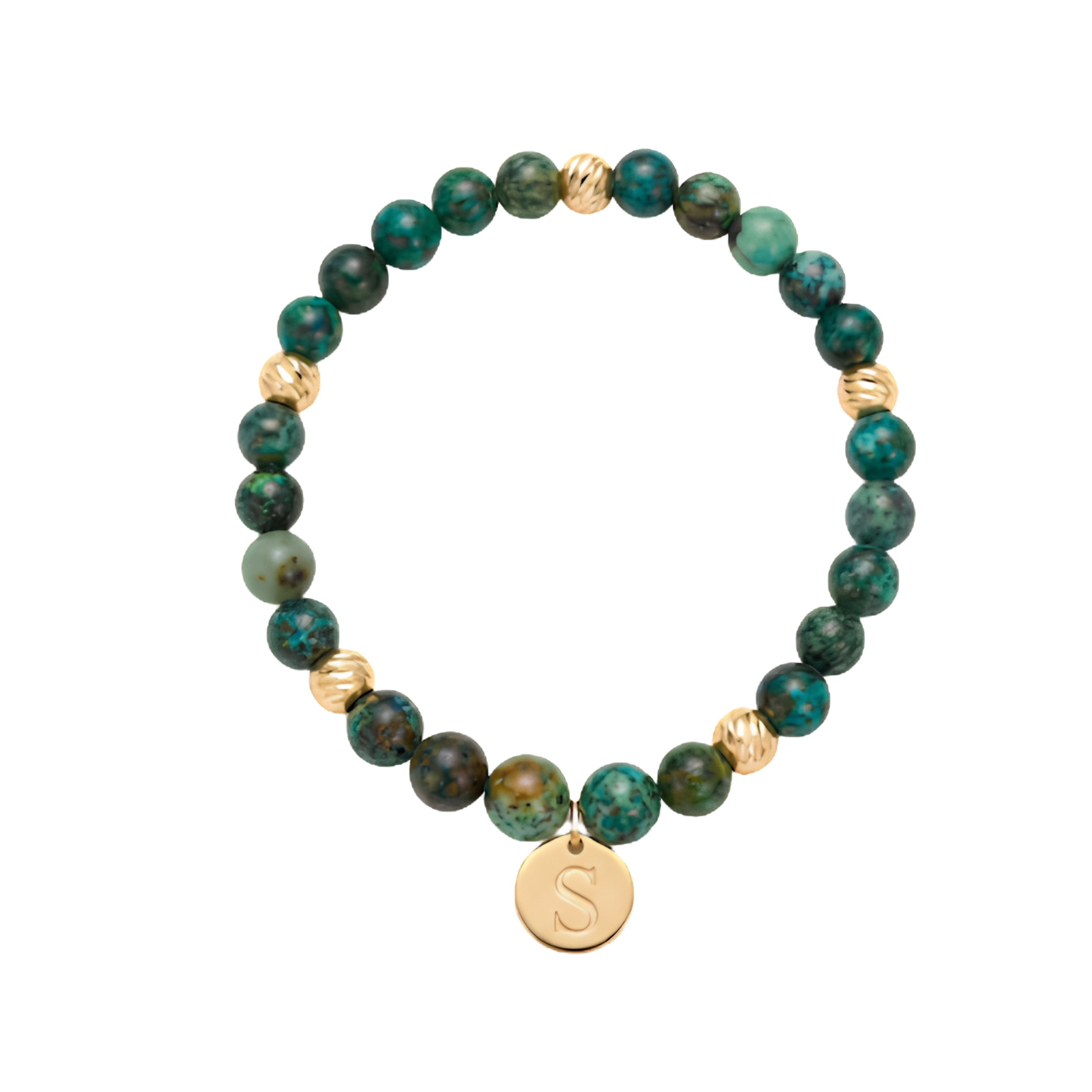 Emerald Aura Initial Bracelet