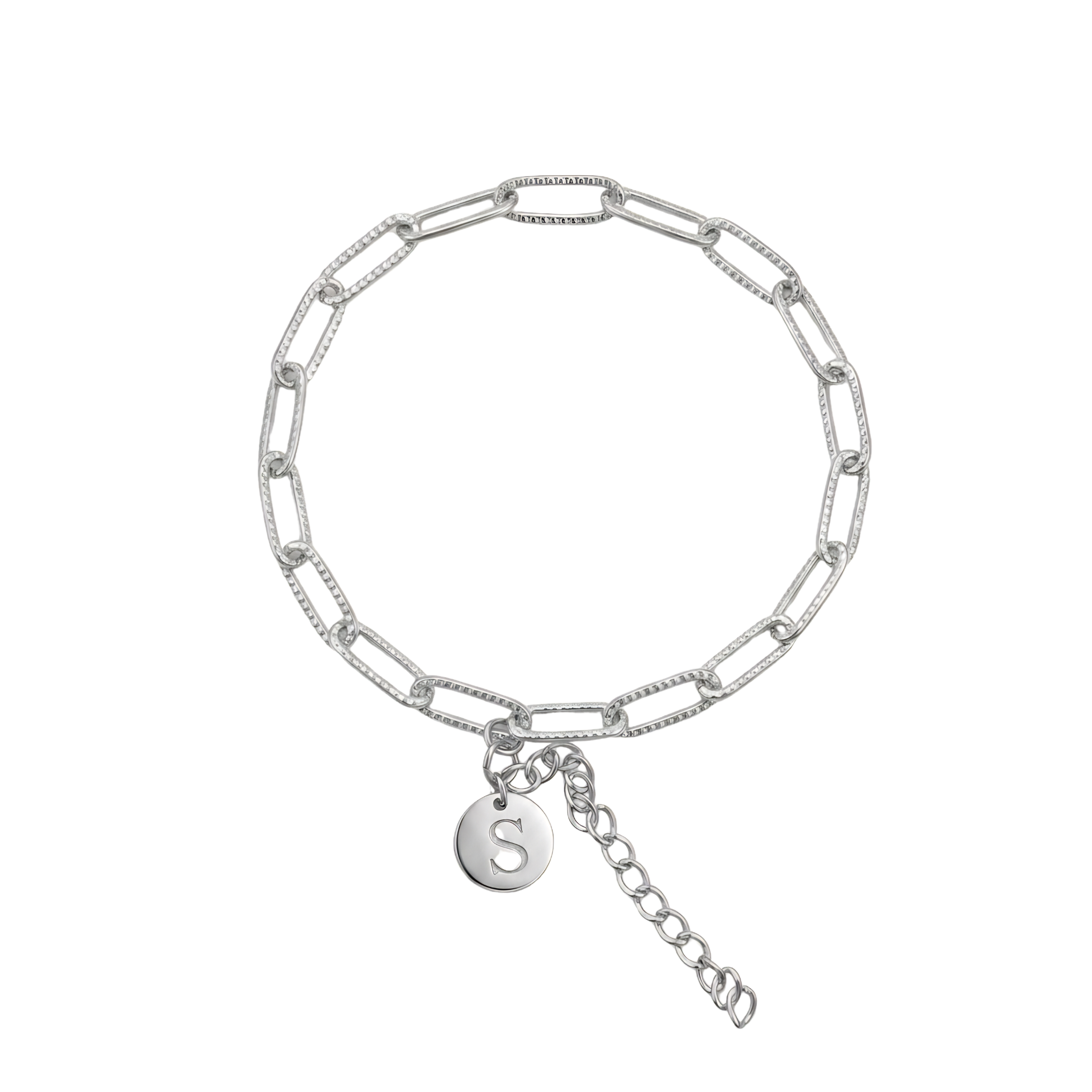 Luxe Link Steel Initial Bracelet