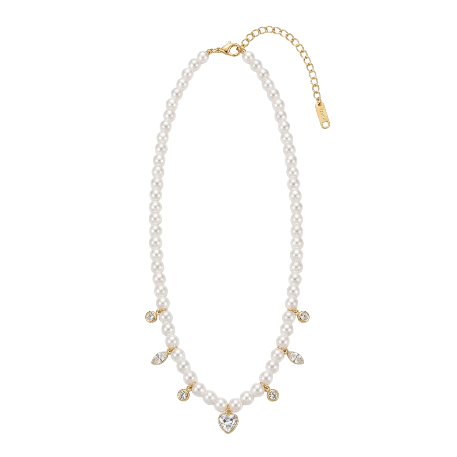 Luxe Pearl Heart Charm Necklace