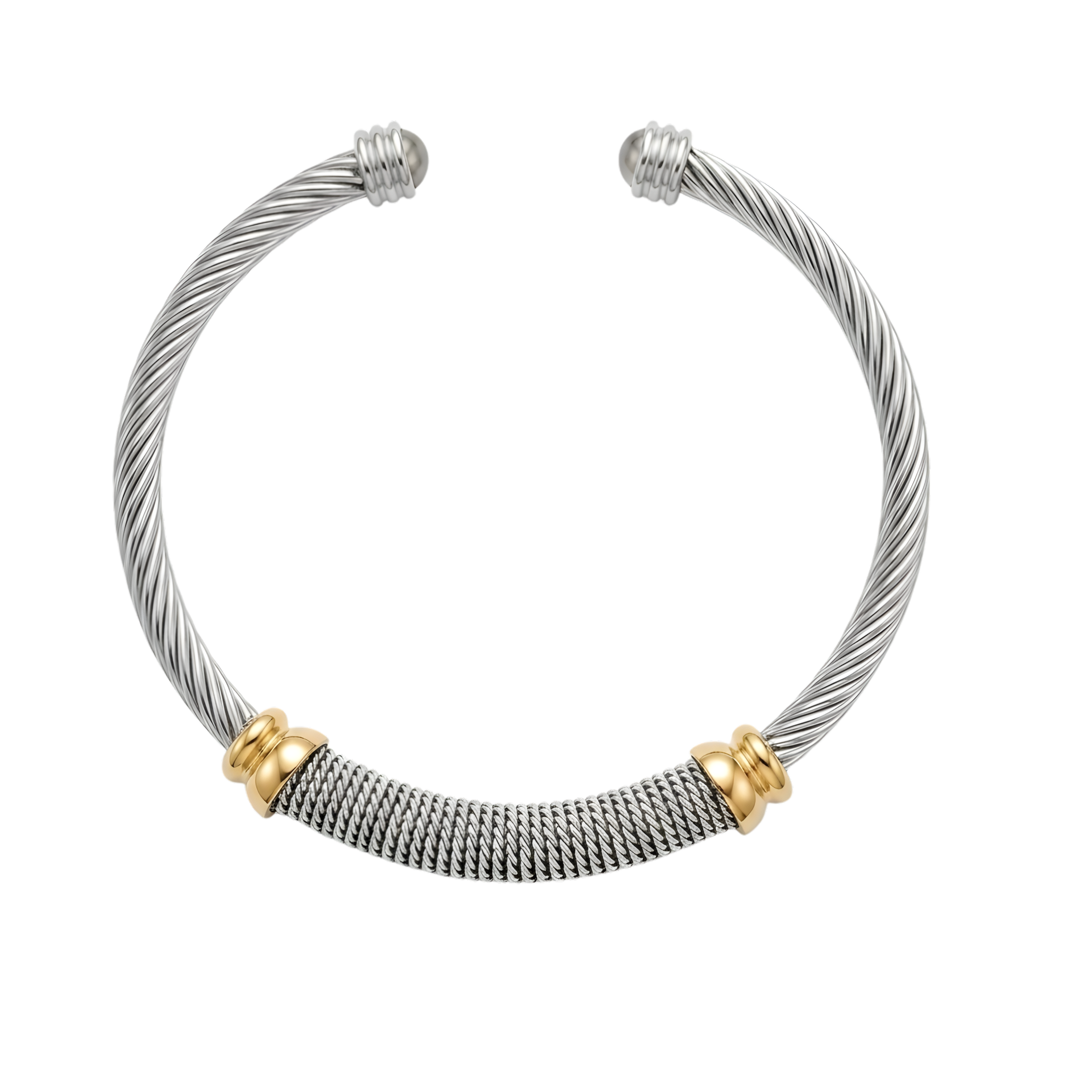 Luxe Duo Twist Open Bangle