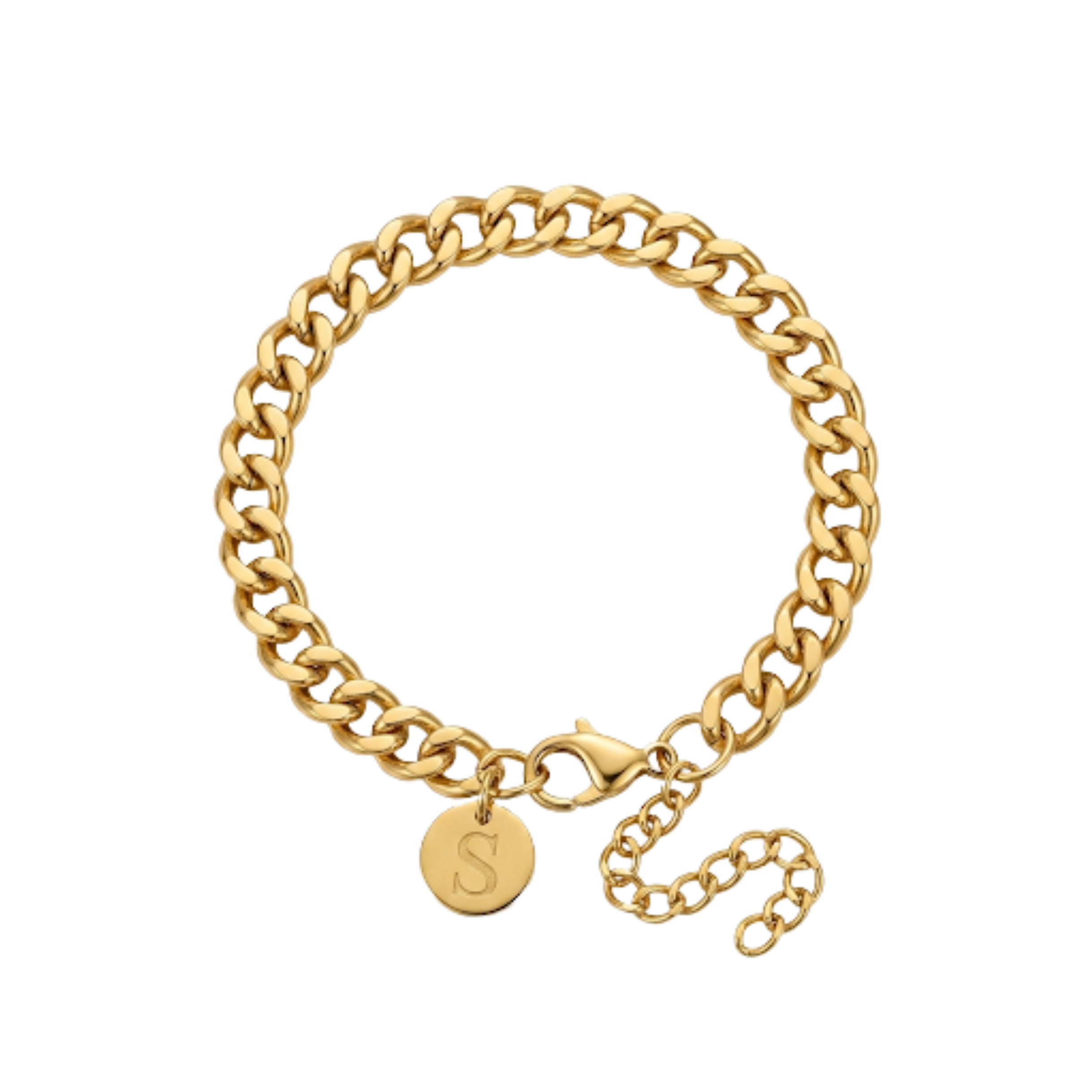 Classic Initial Curb Chain Bracelet