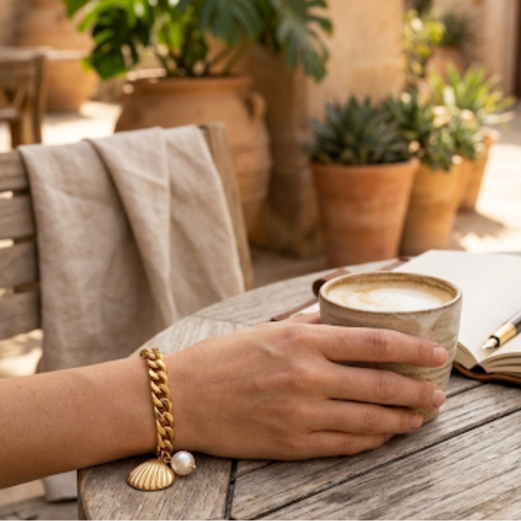 Luxe Shell Pearl Charm Bracelet
