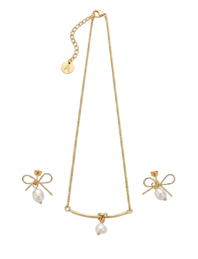Pearl Bow Jewelry Set