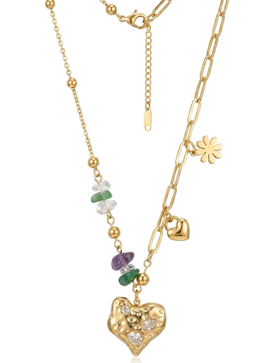 Golden Charm Asymmetry Necklace